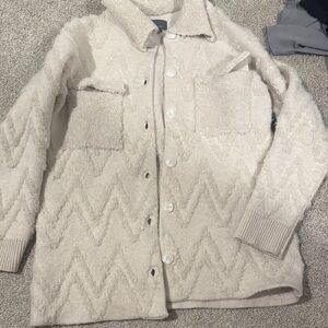 Cream Cozy Oversized Anthropologie Jacket
